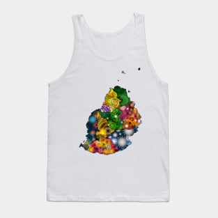 Spirograph Patterned Mauritius Map Tank Top